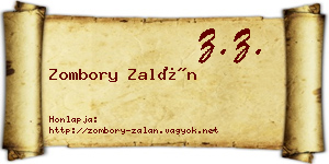 Zombory Zalán névjegykártya